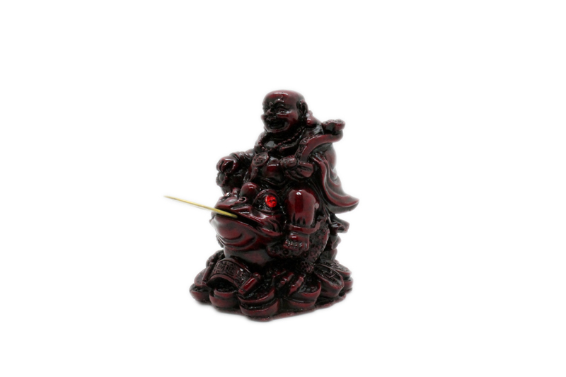 Small Red Resin Buddha on Toad